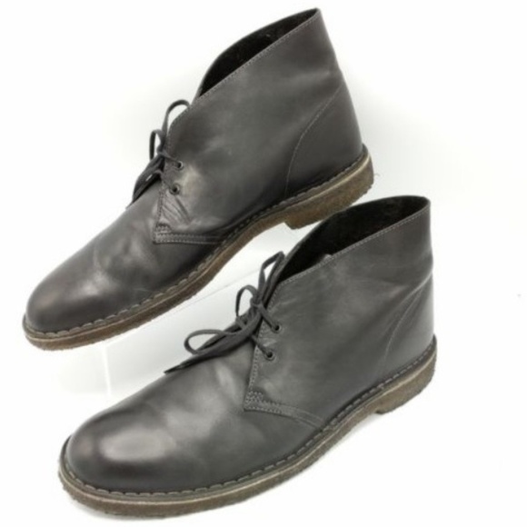 black leather desert boots mens